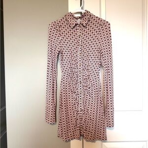 Free people Shayla mini shirt dress size small cream combo